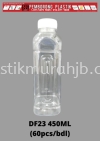 DF23 450ml Botol Petak (Penutup Putih) Botol PET