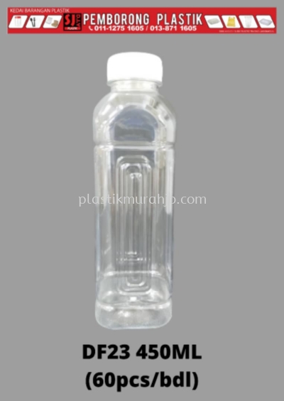 DF23 450ml Botol Petak (Penutup Putih)