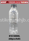 B18 500ml Botol Petak (Penutup Hitam) Botol PET