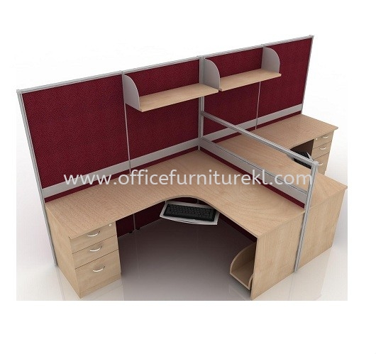 CLUSTER OF 2 OFFICE PARTITION WORKSTATION - Partition Workstation Kelana Centre | Partition Workstation Subang Jaya | Partition Workstation Selayang