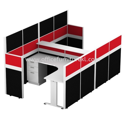 CLUSTER OF 2 OFFICE PARTITION WORKSTATION - Partition Workstation Kerinchi, Partition Workstation Bangsar South