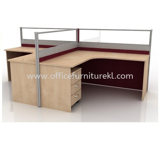 CLUSTER OF 2 OFFICE PARTITION WORKSTATION -  Partition Workstation Dataran Prima | Partition Workstation Taman Sea | Partition Workstation Solaris Dutamas