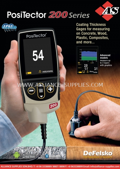 DEFELSKO Positector 200 Coating Thickness Gauge(On Wood,Plastic,Concrete,Fibreglass & more)