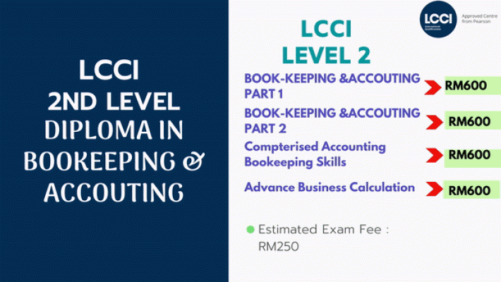 LCCI 2nd Level Diploma in Bookeeping & Accounts (6 months)