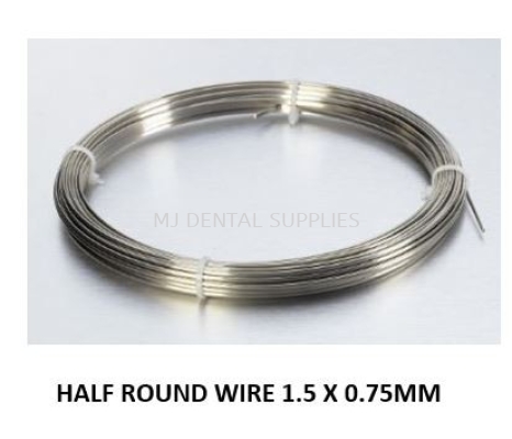 STAINLESS STEEL HALF ROUND WIRE, 1.50 X 0.75MM, K.C.SMITH