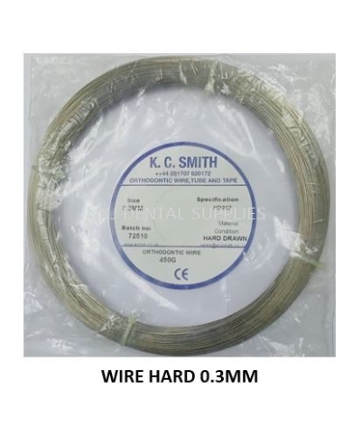 STAINLESS STEEL ORTHODONTIC WIRE HARD 0.30MM, K.C.SMITH