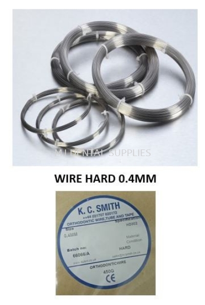 STAINLESS STEEL ORTHODONTIC WIRE HARD 0.40MM, K.C.SMITH