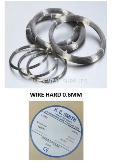 STAINLESS STEEL ORTHODONTIC WIRE HARD 0.60MM, K.C.SMITH