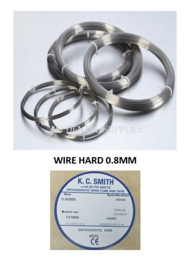 STAINLESS STEEL ORTHODONTIC WIRE HARD 0.80MM, K.C.SMITH