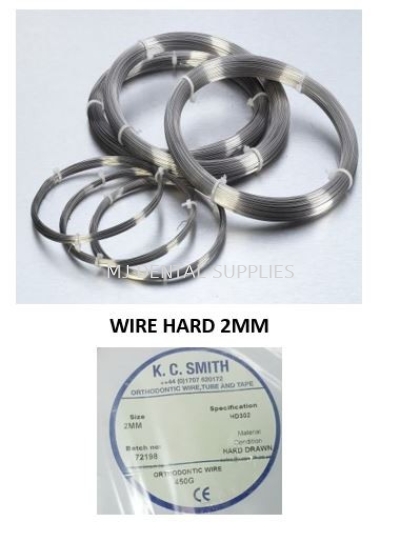 STAINLESS STEEL ORTHODONTIC WIRE HARD 2.0MM, K.C.SMITH