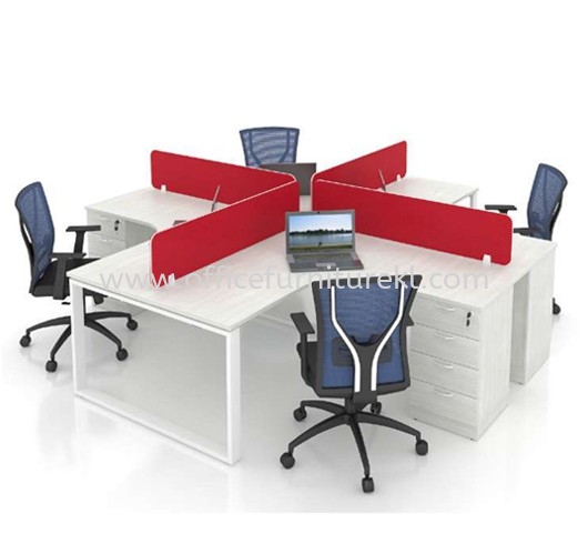 OPEN CONCEPT 4 WORKSTATION 1 WITH FIXED PEDESTAL 4D