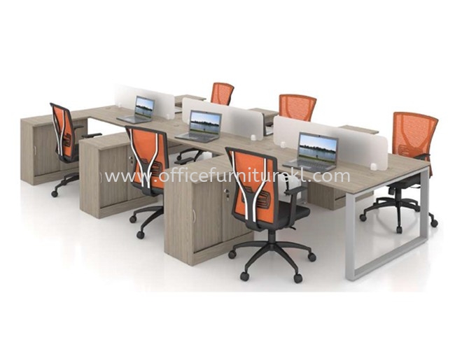 OPEN CONCEPT 6 WORKSTATION 1 WITH SLIDING CABINET