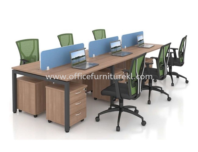 OPEN CONCEPT 6 WORKSTATION 2 WITH MOBILE PEDESTAL 3D 1