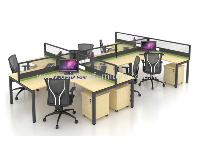 CLUSTER OF 6 OFFICE PARTITION WORKSTATION - Partition Workstation Damansara Height | Partition Workstation Bandar Utama | Partition Workstation Mutiara Damansara | Partition Workstation Bukit Jelutong