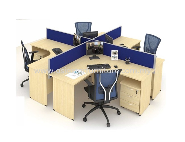 CLUSTER OF 4 OFFICE PARTITION WORKSTATION - Partition Workstation Taman Tun Dr Ismail | Partition Workstation Bukit Damansara | Partition Workstation Bangsar | Partition Workstation KL Eco City