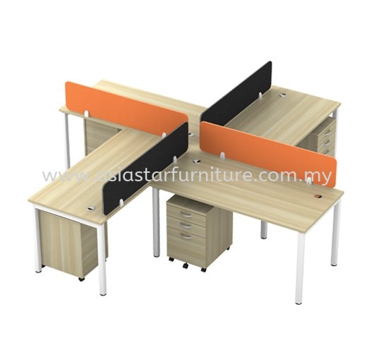 CLUSTER OF 4 OFFICE PARTITION WORKSTATION - Partition Workstation Sepang | Partition Workstation Banting | Partition Workstation Rawang | Partition Workstation Bandar Botanic