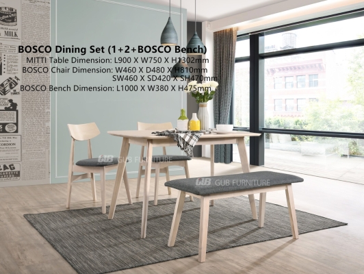 BOSCO Dining set (1+2+bench)