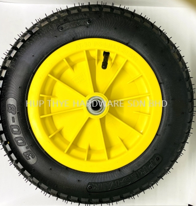 13'' PNEUMATIC WHEEL c/w YELLOW RIM / PRESTAR 