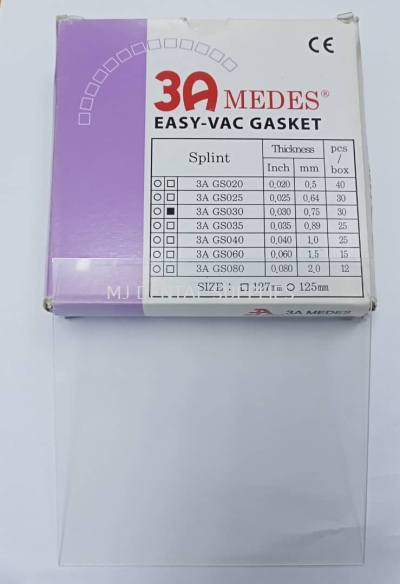 GASKET SPLINT (HARD) SQUARE 127MM, THICKNESS 0.75MM #GS030, 3A MEDES