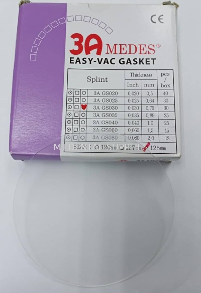 GASKET SPLINT (HARD) ROUND 125MM, THICKNESS 0.75MM, #GS030R125, 3A MEDES