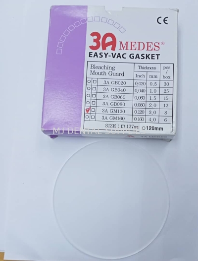 GASKET BLEACHING (SOFT) ROUND 120MM, THICKNESS 3.0MM, #GM120R120, 3A MEDES