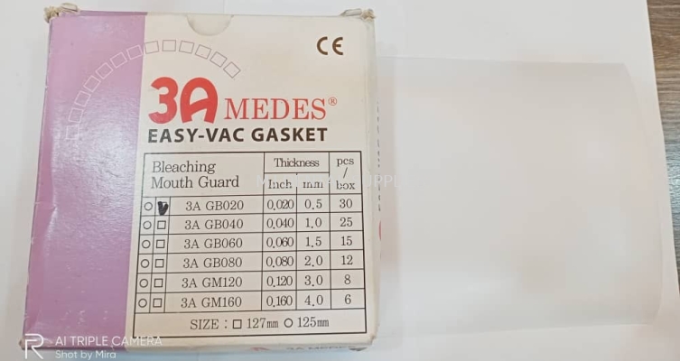 GASKET BLEACHING (SOFT) SQUARE 127MM, THICKNESS 0.5MM, #GB020, 3A MEDES