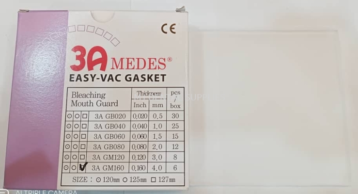 GASKET BLEACHING (SOFT) SQUARE 127MM, THICKNESS 4.0MM, #GM160, 3A MEDES