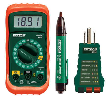 Electrical Test Kits - Extech MN24-KIT