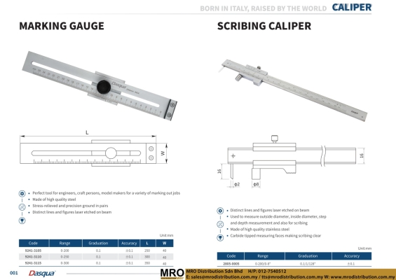 Marking Gauge & Scribing Caliper