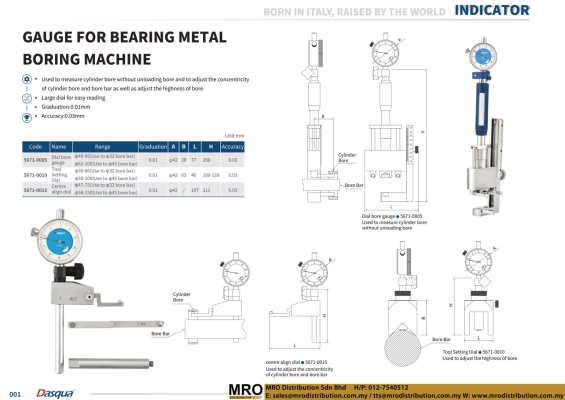 Gauge For Bearing Metal Boring Machine
