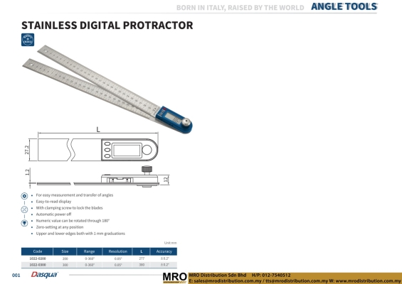 Stainless Digital Protractor