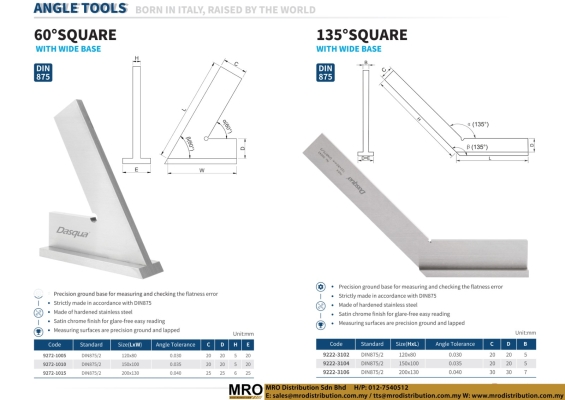 60 Square With Wide Base & 135 Square With Wide Base