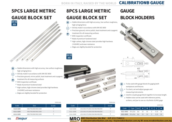 5 Pcs Large Metric Gauge Block Set & 8 Pcs Large Metric Gauge Block Set & Gauge Block Holders