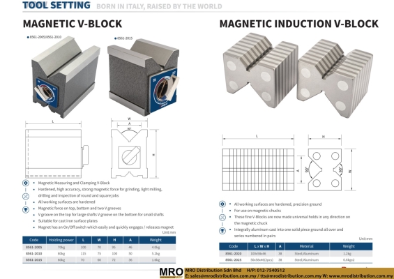 Magnetic V-Block & Magnetic Induction V-Block