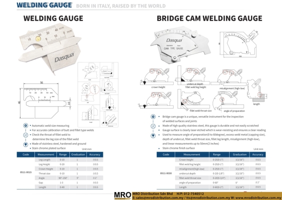 Welding Gauge & Bridge Cam Welding Gauge