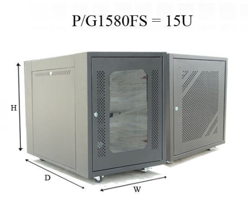 P1580FS/G1580FS. GrowV 15U Floor Stand Rack (PERFORATED / TEMPERED GLASS DOOR)