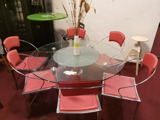 4ft glass dining set 