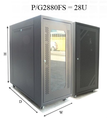 P2880FS/G2880FS. GrowV 28U 1370mm (H) x 600mm (W) x 800mm (D) Floor Stand Rack (PERFORATED / TEMPERED GLASS DOOR)