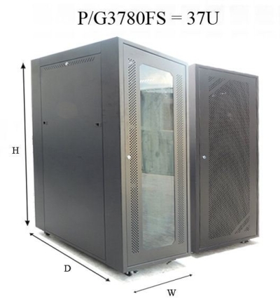 P3780FS/G3780FS. GrowV 37U Floor Stand Rack (PERFORATED / TEMPERED GLASS DOOR)