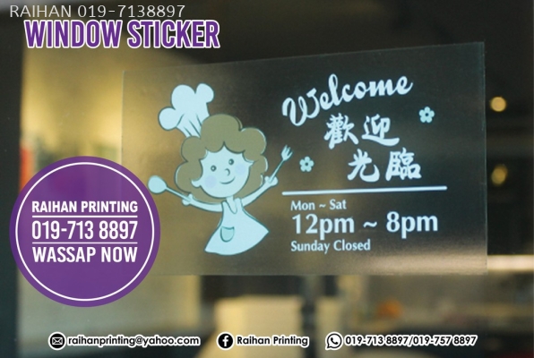 Static Cling Window Sticker /  Sticker Roadtax Kereta / Sticker Kereta