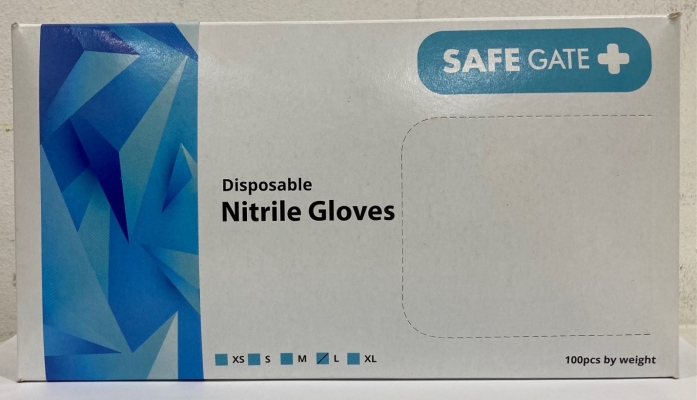 SafeGate Disposable Nitrile Gloves (L)