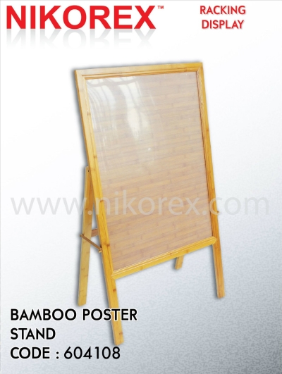 604108 - POSTER STAND 1 SIDED (HH4-12B) BAMBOO