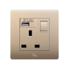 13A SOCKET C/W 2.1A USB CHARGING PORT Champagne Gold A38 Modern Series