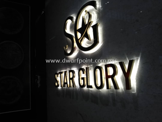 Gold Stainless Steel Boxup Lettering with LED back lights