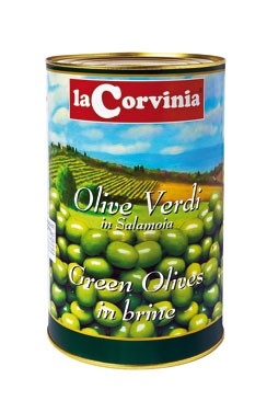 LA CORVINIA GREEN PITTED OLIVES 4KG