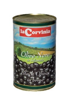 LA CORVINIA BLACK PITTED OLIVES 4KG