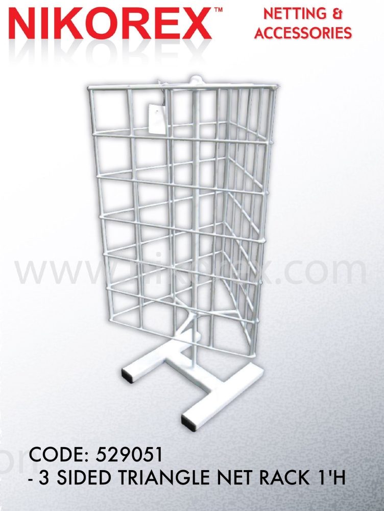 529051 - 3 SIDED TRIANGLE NET RACK 1'H Net Rack Display COUNTER DISPLAY ...
