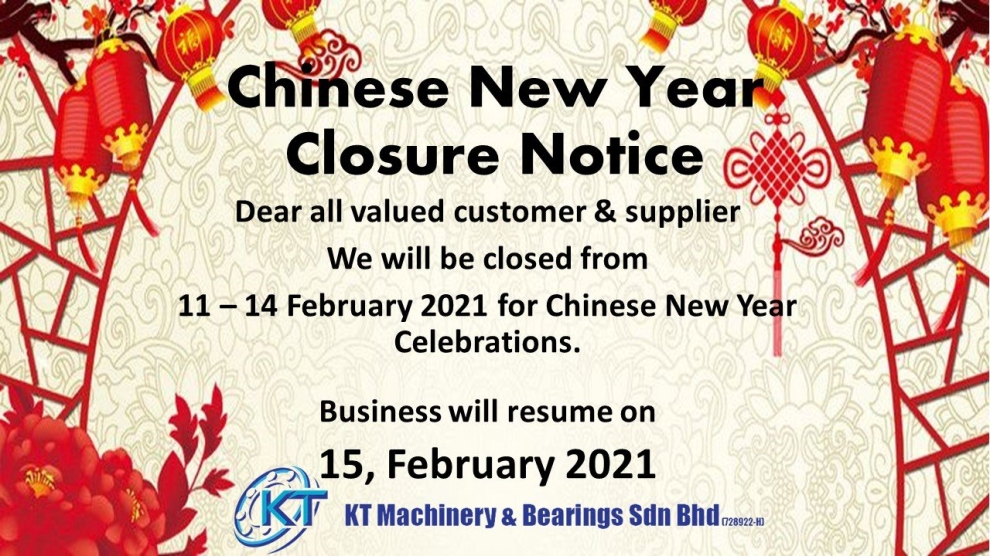 Chinese New Year Closure Notice