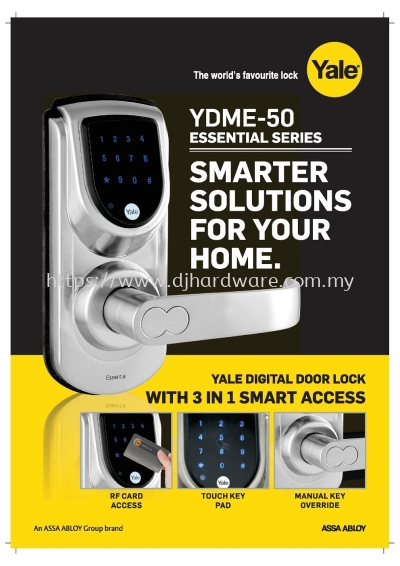 YALE ESSENTIAL SERIES DIGITAL 3in1 SMART ACCESS DOOR LOCK YDME 50 (WS)