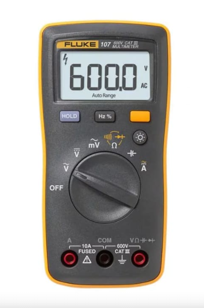 fluke 107 palm-sized, cat iii digital multimeter